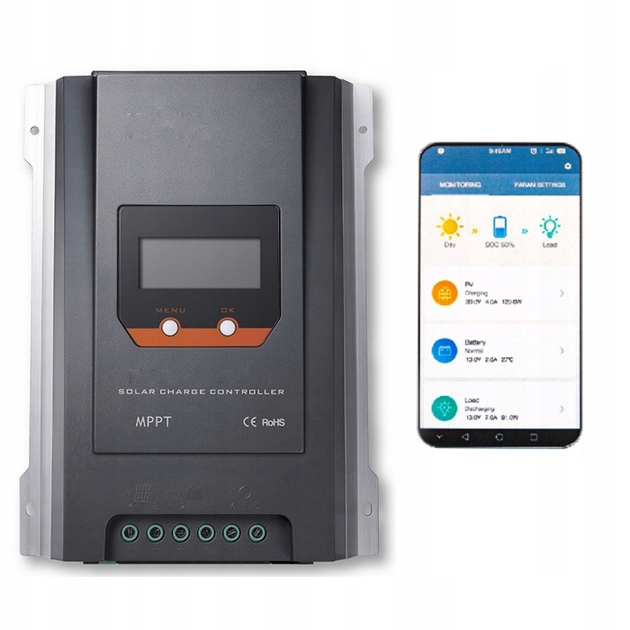 OVLÁDAČ SOLARNÉHO NABÍJANIA 12V 30A MPPT BLUETOOTH